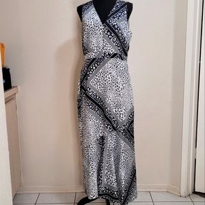Sam Edelman Black and White Animal Print Maxi Dress Size 10